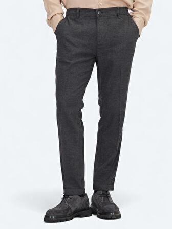 Antrasit Dokuma Jogging Fit Casual Yün Karışımlı Pantolon