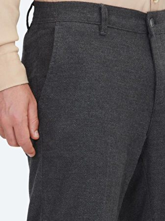 Antrasit Dokuma Jogging Fit Casual Yün Karışımlı Pantolon