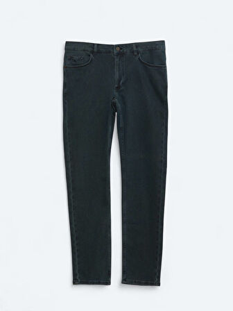 Lacivert Slim Fit Denim Pamuk Karışımlı Pantolon