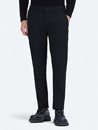 Siyah Dokuma Jogging Fit Casual Pantolon