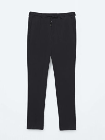 Lacivert Düz Modern Fit Örme Takım Elbise