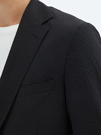 Siyah Desenli Modern Fit Takım Elbise