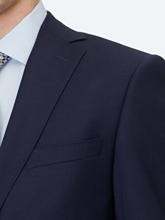 Saks Düz Regular Fit Yün Karışımlı Takım Elbise