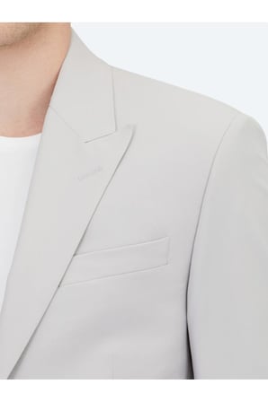 Açık Gri Düz Slim Fit Takım Elbise