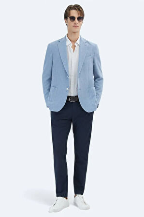 Kip Erkek Desenli Modern Fit Ceket CK-2716 Mavi