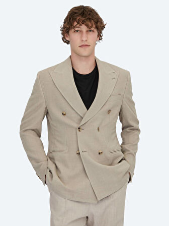 Vizon Desenli Comfort Fit Ceket