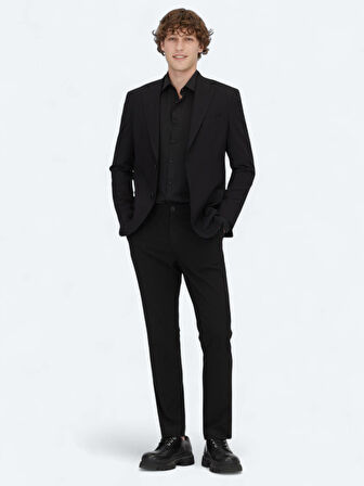 Siyah Desenli Modern Fit Ceket