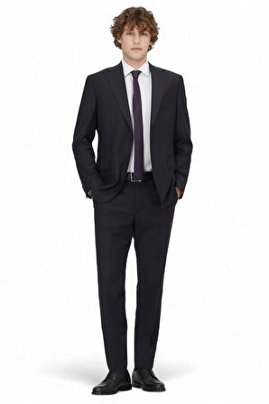 Kip Erkek Modern Fit Yün Karışımlı Takım Elbise TKM-2068 Lacivert