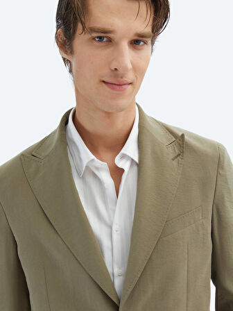 Haki Düz Comfort Fit Takım Elbise