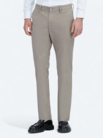 Vizon Düz Dokuma Regular Fit Casual Pamuk Karışımlı Pantolon