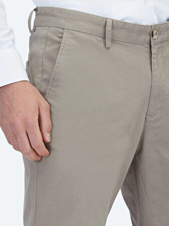 Vizon Düz Dokuma Regular Fit Casual Pamuk Karışımlı Pantolon