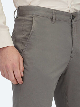Açık Kahve Düz Dokuma Regular Fit Casual Pamuk Karışımlı Pantolon