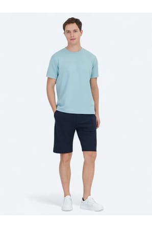 Mint Düz Bisiklet Yaka T-Shirt