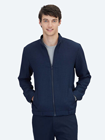 Lacivert Regular Fit Casual Dokuma Mont