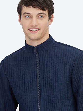 Lacivert Regular Fit Casual Dokuma Mont