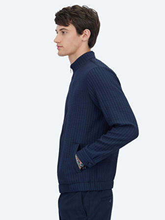 Lacivert Regular Fit Casual Dokuma Mont