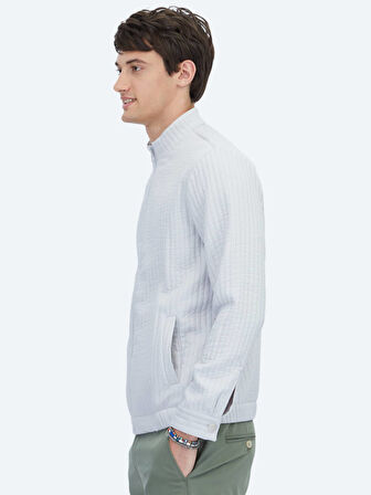 Gri Regular Fit Casual Dokuma Mont