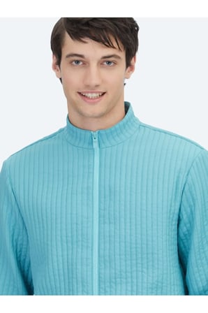 Nil Yeşili Regular Fit Casual Dokuma Mont