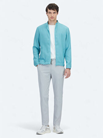 Nil Yeşili Regular Fit Casual Dokuma Mont