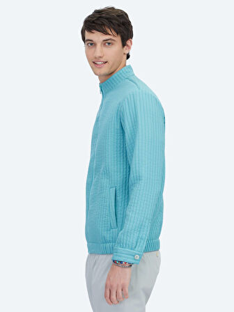 Nil Yeşili Regular Fit Casual Dokuma Mont
