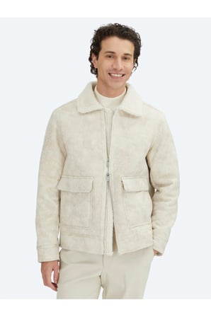 Taş Regular Fit Gömlek Yaka Casual Dokuma Mont