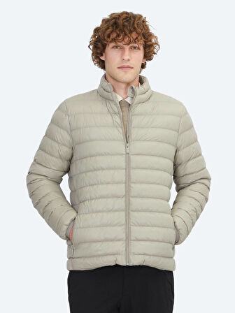 Vizon Regular Fit Dik Yaka Casual Dokuma Mont