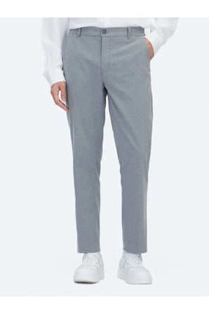 Gri Dokuma Jogging Fit Casual Pantolon