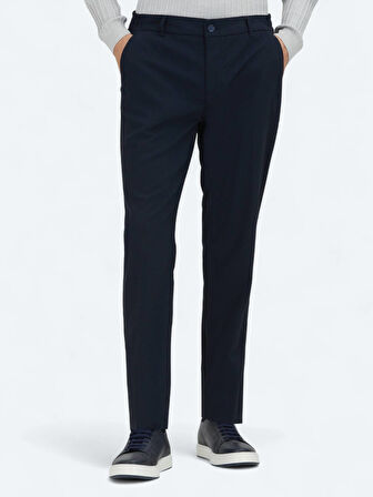 Lacivert Dokuma Jogging Fit Casual Pantolon