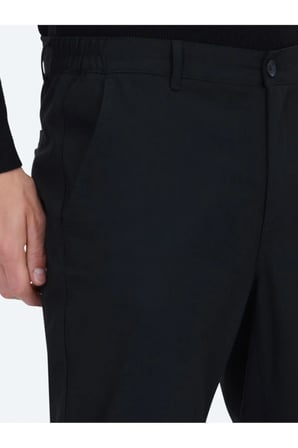 Siyah Dokuma Jogging Fit Casual Pantolon