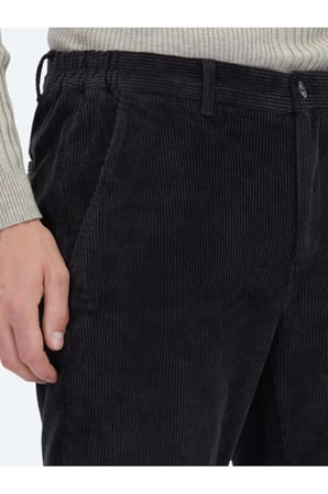 Koyu Gri Fitilli Dokuma Jogging Fit Kadife Casual Pamuk Karışımlı Pantolon
