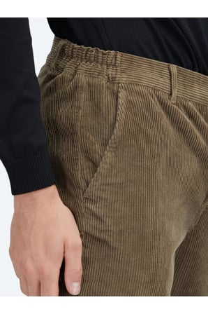 Vizon Fitilli Dokuma Jogging Fit Kadife Casual Pamuk Karışımlı Pantolon