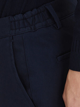 Lacivert Teknik Casual Pamuk Karışımlı Pantolon