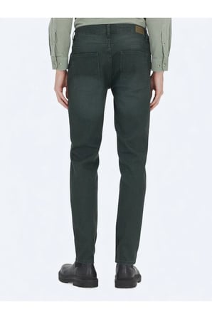 Haki Slim Fit Denim Pamuk Karışımlı Pantolon