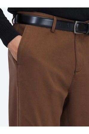 Kahverengi Dokuma Relaxed Fit Casual Pamuk Karışımlı Pantolon