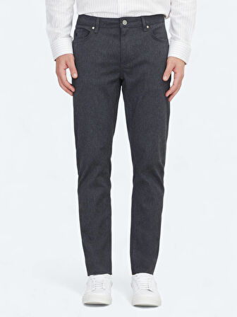 Antrasit Dokuma Regular Fit Casual Pamuk Karışımlı Pantolon