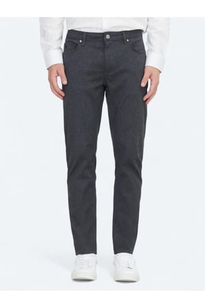 Antrasit Dokuma Regular Fit Casual Pamuk Karışımlı Pantolon