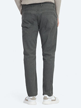 Haki Dokuma Regular Fit Casual Pamuk Karışımlı Pantolon