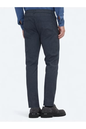 Lacivert Dokuma Regular Fit Casual Pamuk Karışımlı Pantolon
