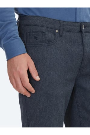 Lacivert Dokuma Regular Fit Casual Pamuk Karışımlı Pantolon