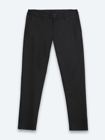 Siyah Dokuma Jogging Fit Casual Pamuk Karışımlı Pantolon