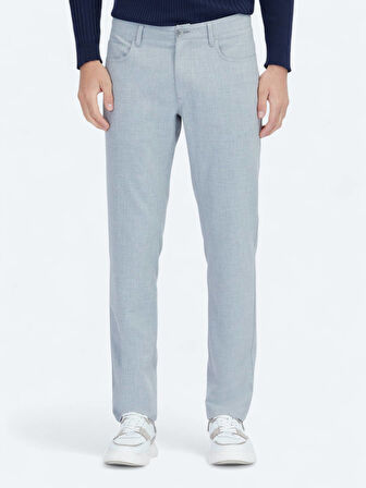 Gri Dokuma Slim Fit Casual Pantolon