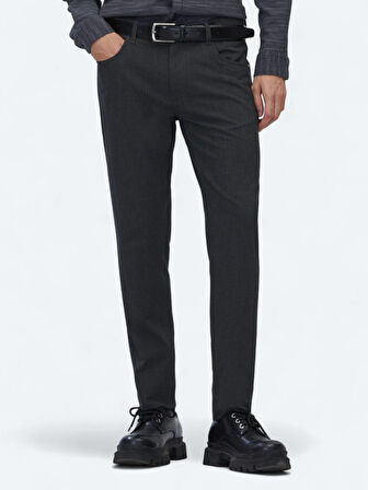 Antrasit Dokuma Slim Fit Casual Pantolon