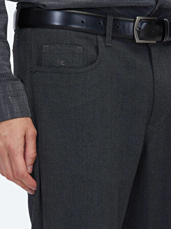 Antrasit Dokuma Slim Fit Casual Pantolon