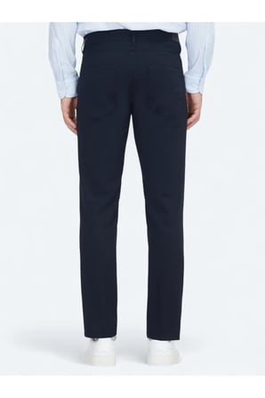 Lacivert Dokuma Slim Fit Casual Pantolon