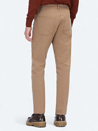 Vizon Dokuma Slim Fit Casual Pamuk Karışımlı Pantolon