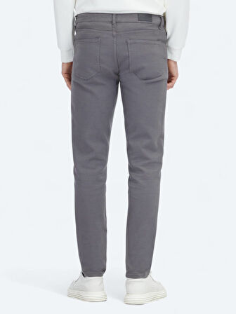 Antrasit Dokuma Slim Fit Casual Pamuk Karışımlı Pantolon