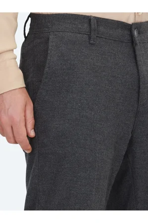 Antrasit Dokuma Jogging Fit Casual Yün Karışımlı Pantolon