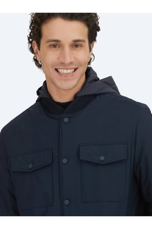Lacivert Regular Fit Micro Jel Elyaflı Spor Ceket