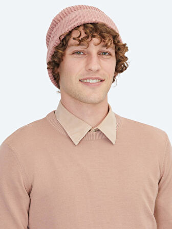 Somon Bisiklet Yaka Jakarlı Yün Karışımlı Triko Kazak