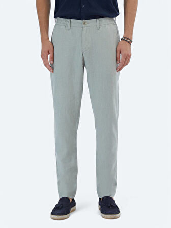 Nil Yeşili Dokuma Jogging Fit Casual Pamuk Karışımlı Pantolon